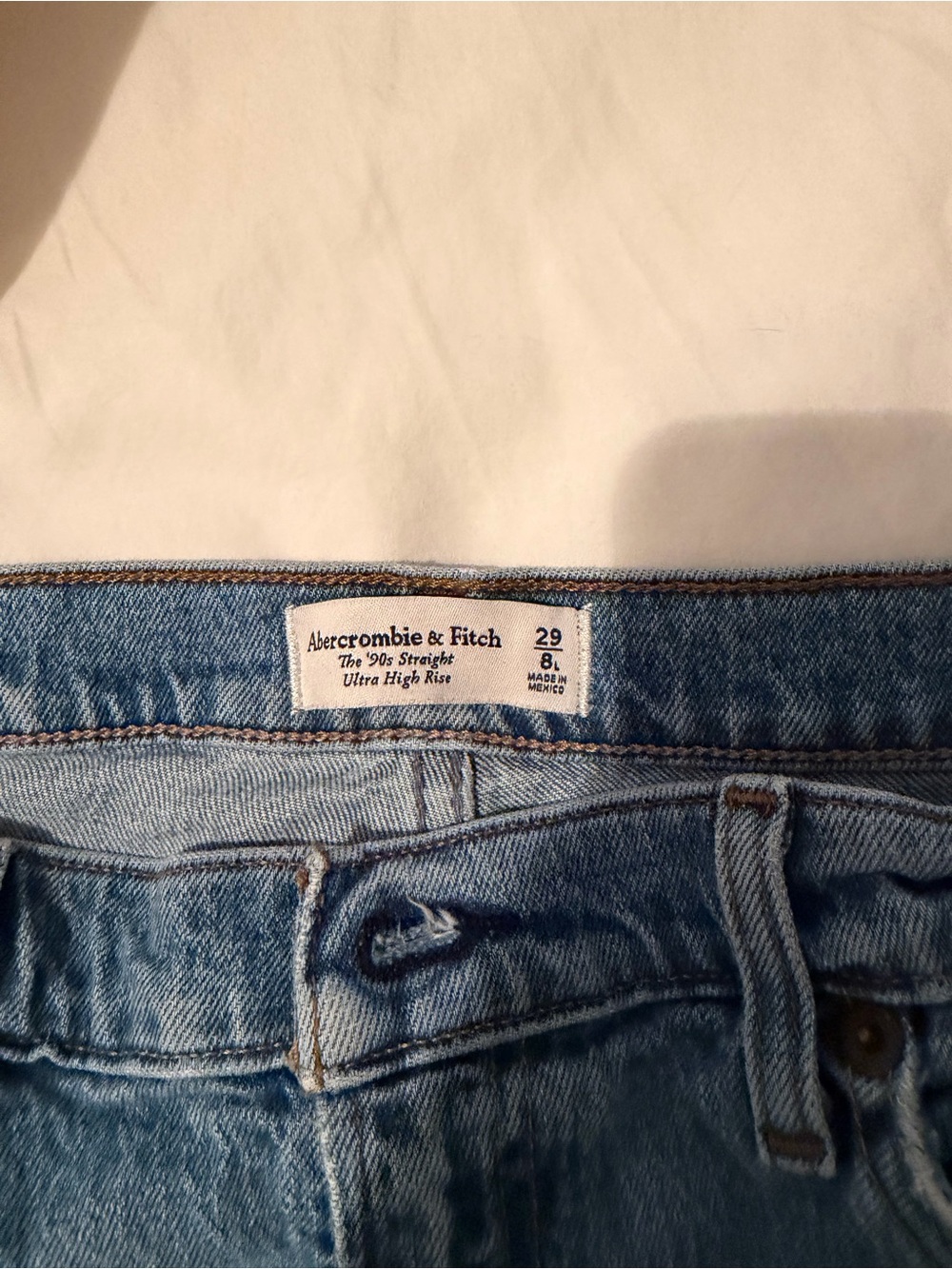 Abercrombie & Fitch Light Blue Straight Leg High-Rise Jeans